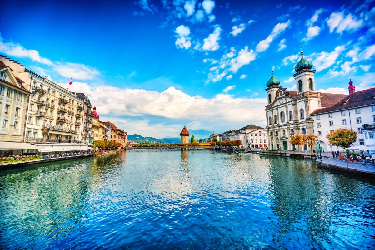 lucerne old town and kapellbrucke 
