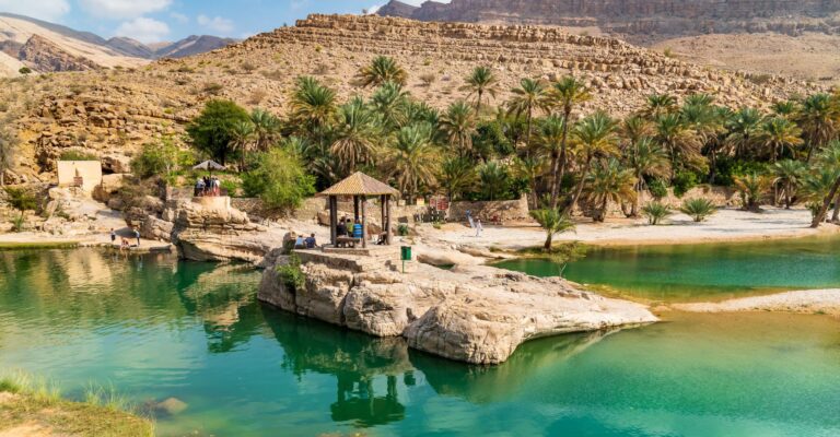 Widok na oazę Wadi Bani Khalid na pustyni w Sułtanacie Omanu © Shutterstock