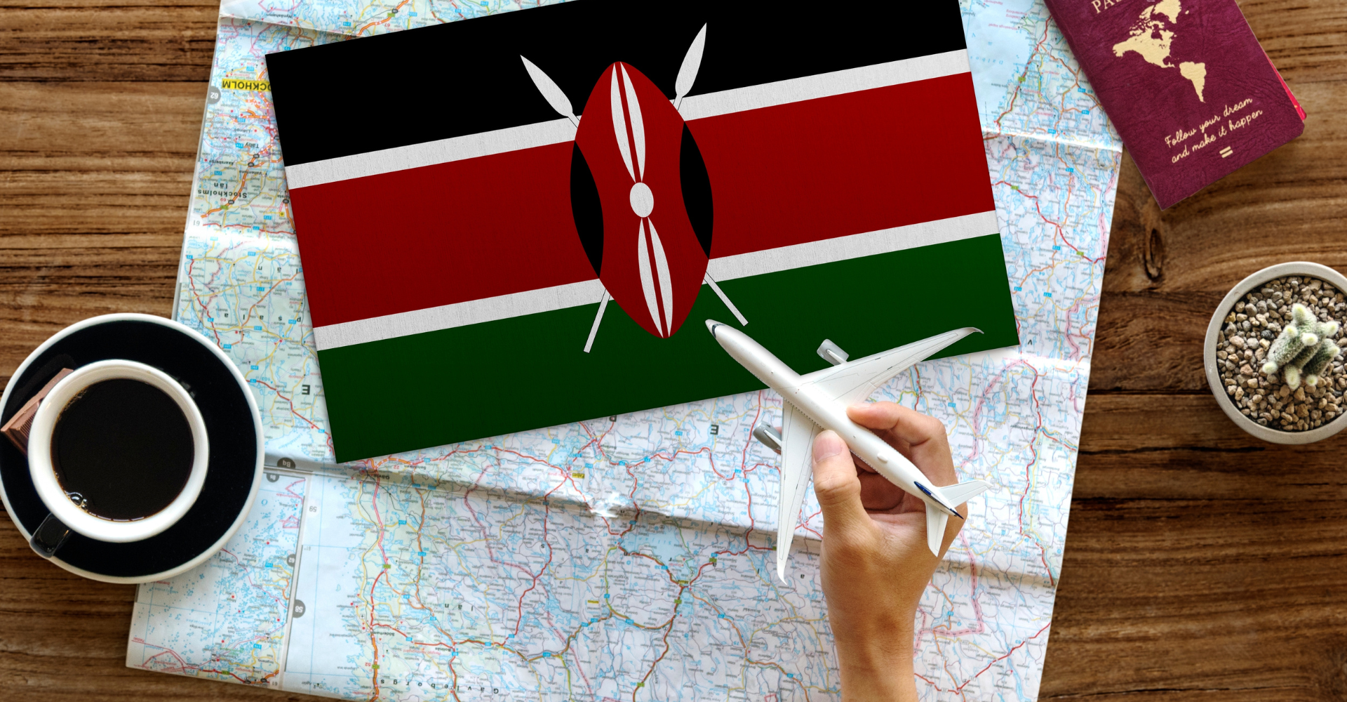 flaga i mapa Kenii, eta Kenia