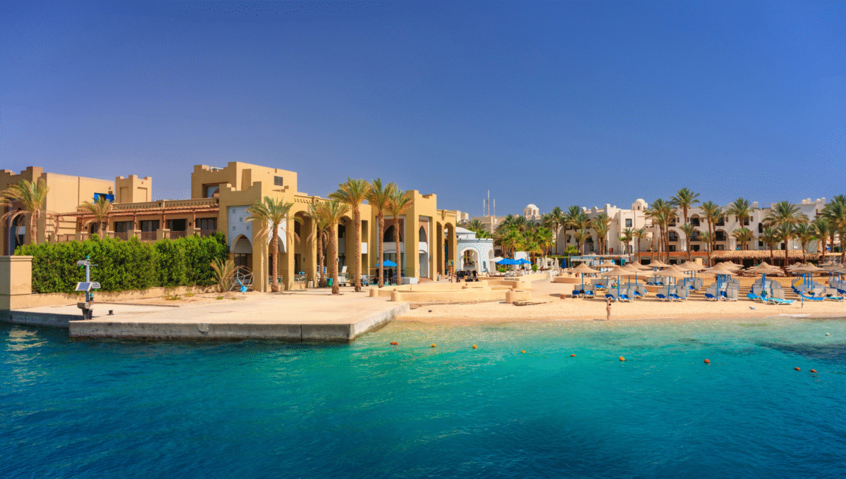 Egipt Beautiful scenery of the Red Sea coast at Port Ghalib in Egypt, Africa.