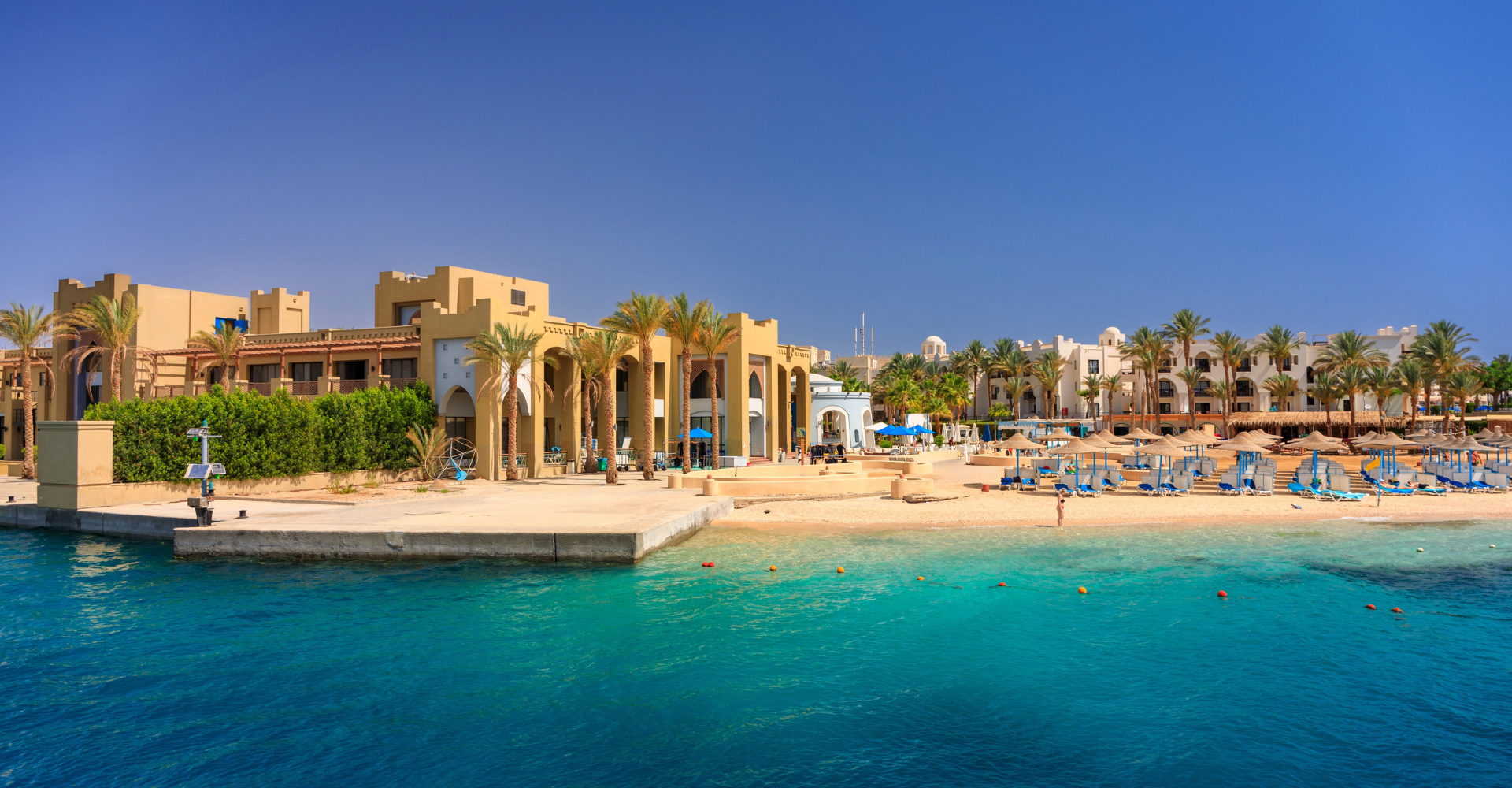 Egipt Beautiful scenery of the Red Sea coast at Port Ghalib in Egypt, Africa.
