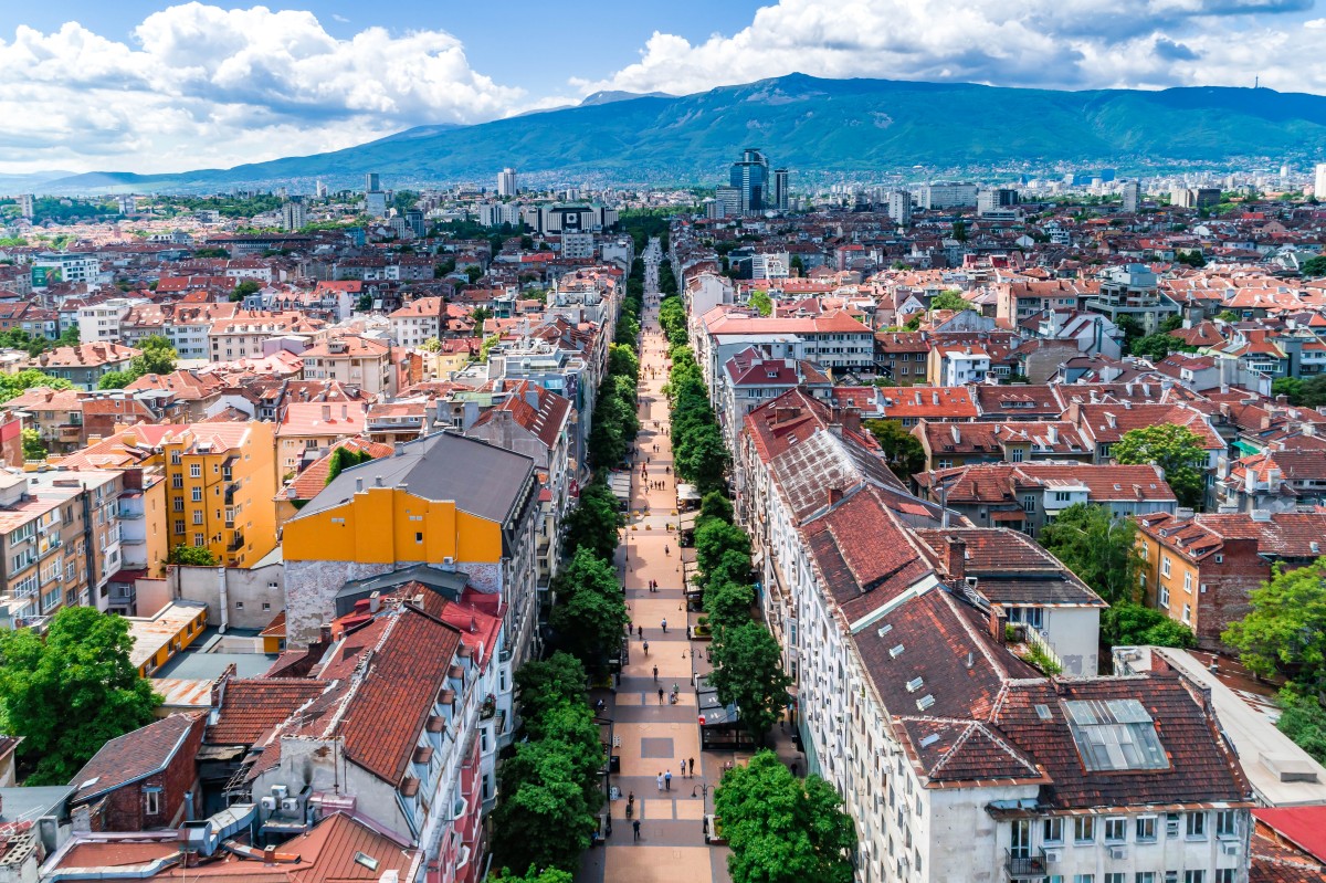 Vitosha Blvd and Sofia from above 