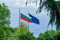 Bułgaria w strefie euro, flaga Bułgarii i Unii Europejskiej